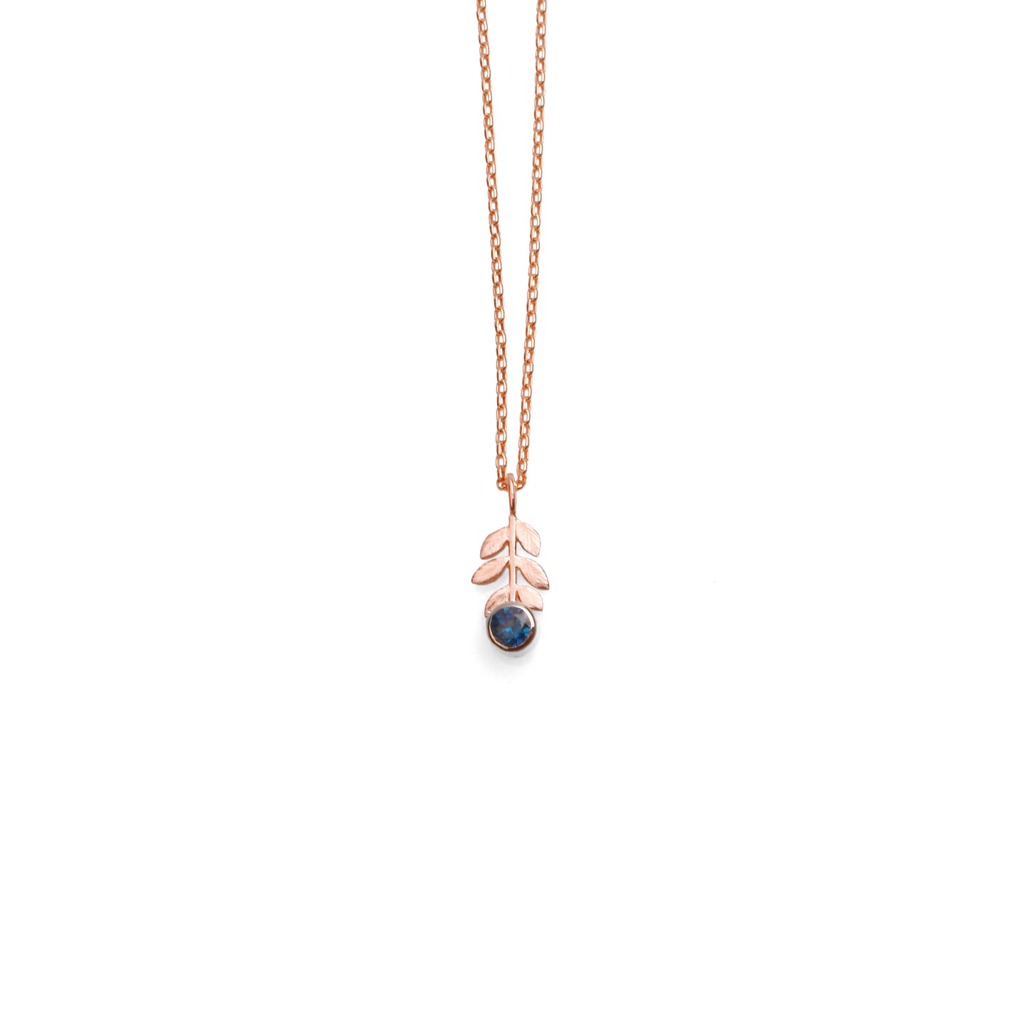 Bright Blue Australian Parti Sapphire Foliage Pendant