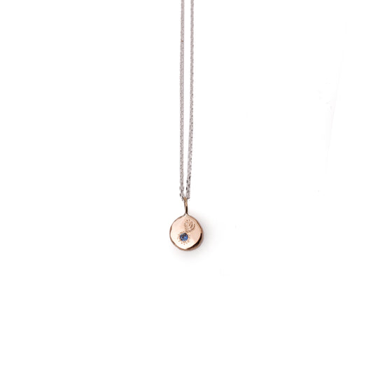 Gold and Sapphire Mini Medallion