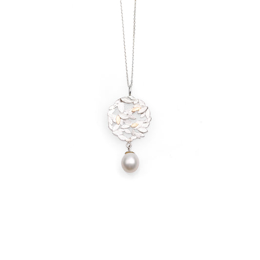 Foliage Cluster (Autumn) Pendant with Fresh Water Pearl