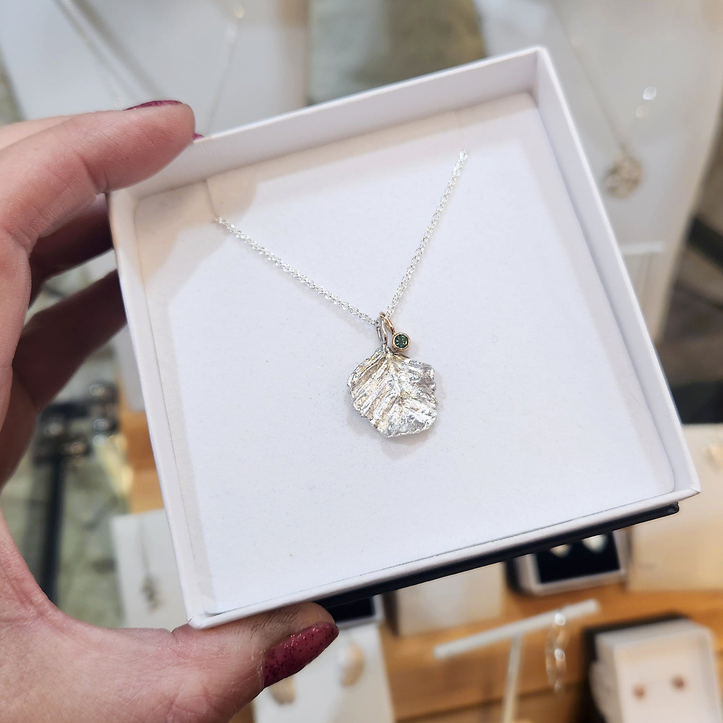 Nothofagus pendant with Sapphire Charm