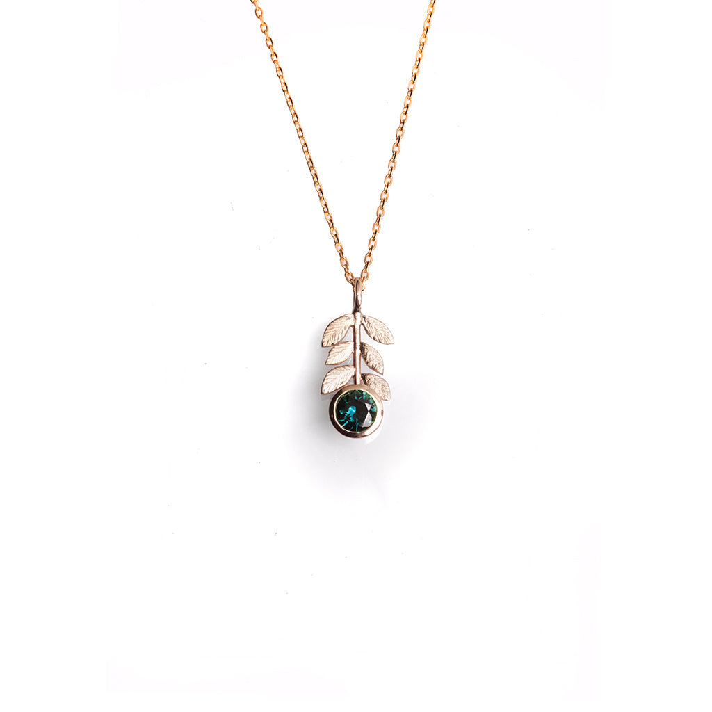 Custom Australian Parti Sapphire Foliage Pendant 005