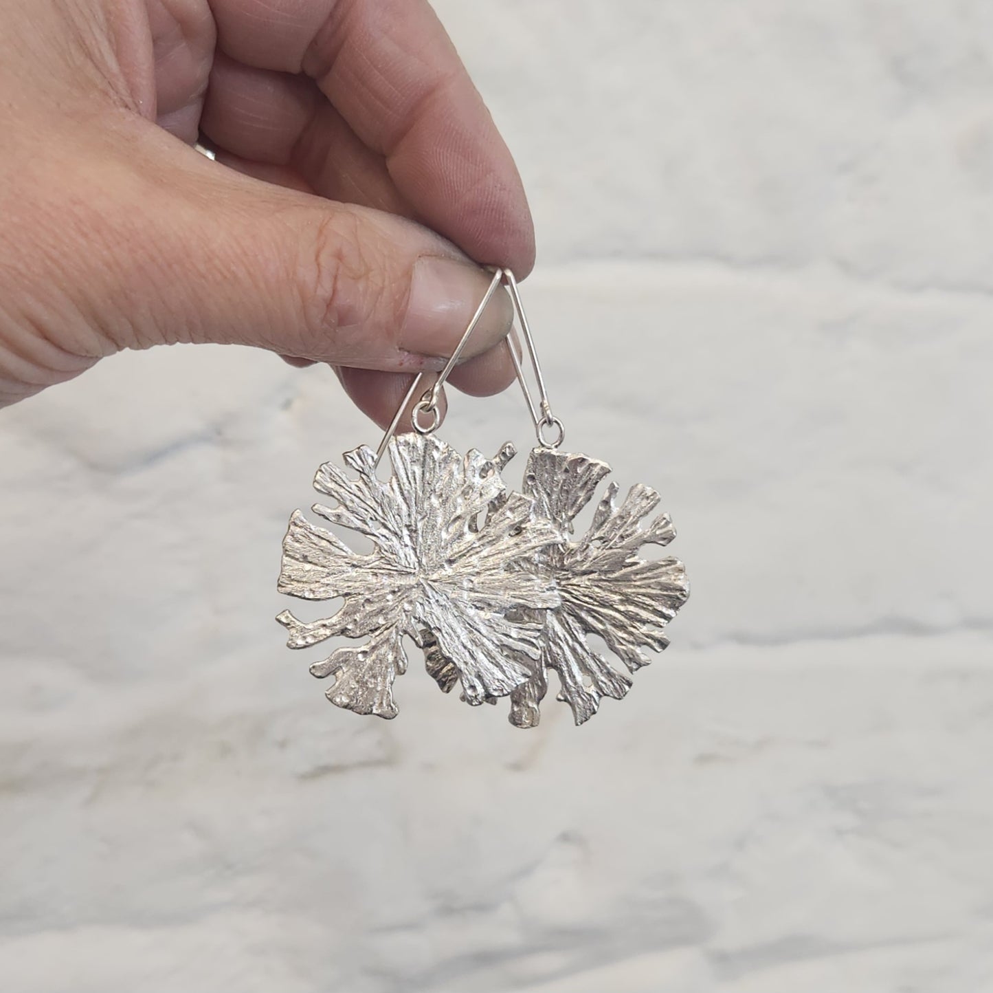 Giant Lichen Hook Earrings