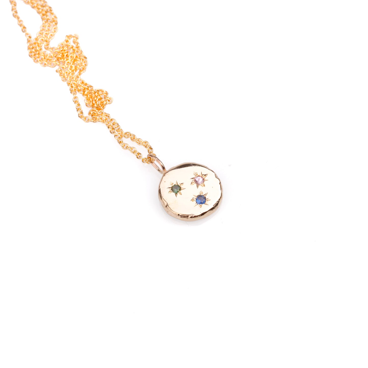 Gold and Sapphire Mini Medallion