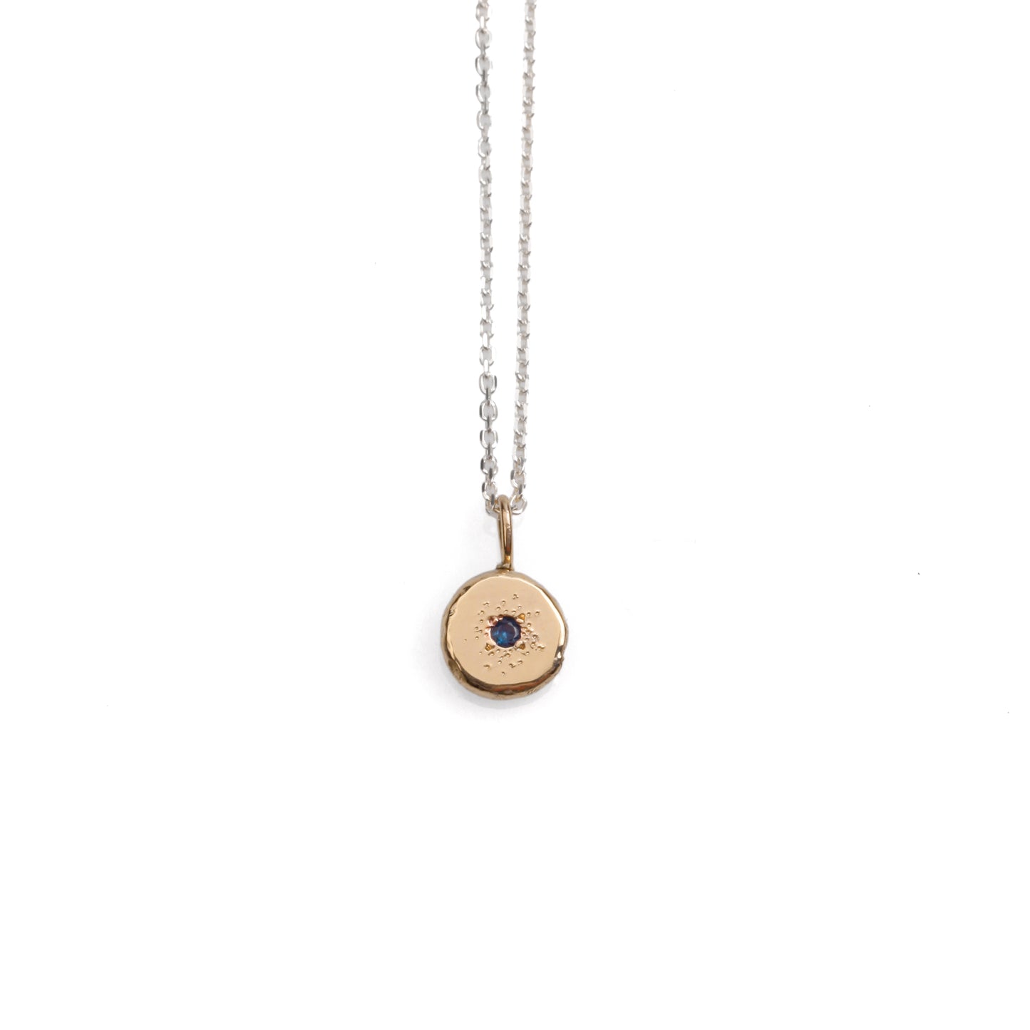 Gold and Sapphire Mini Medallion