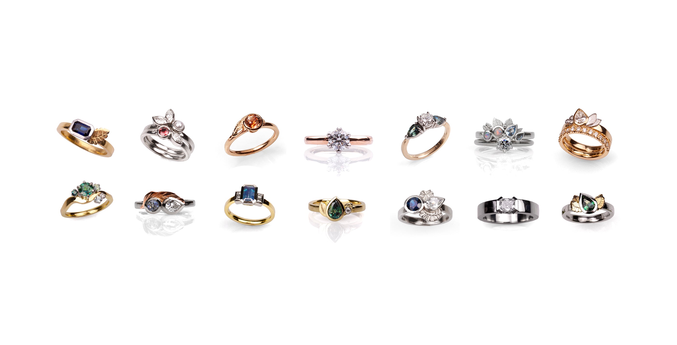 Handmade ring designs in precious metal