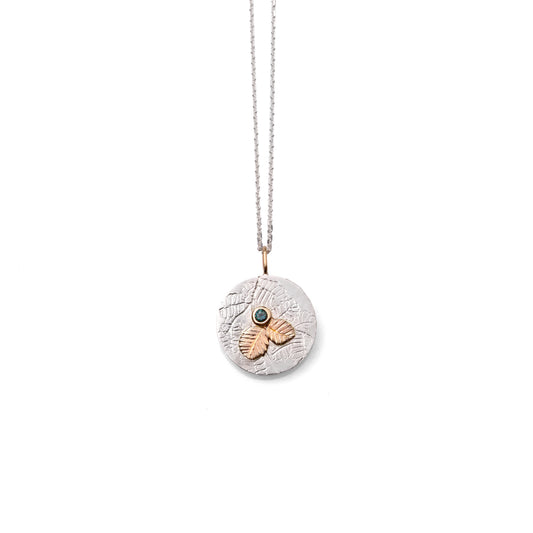 Engraved Nothofagus Gunnii (Fagus) medium pendant (round)