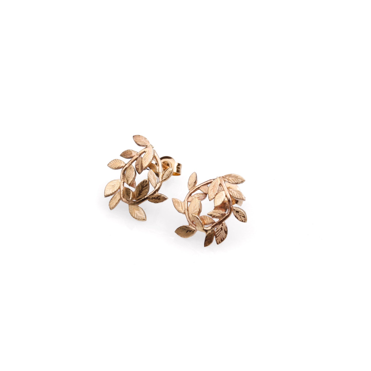 Mini foliage wreath earrings