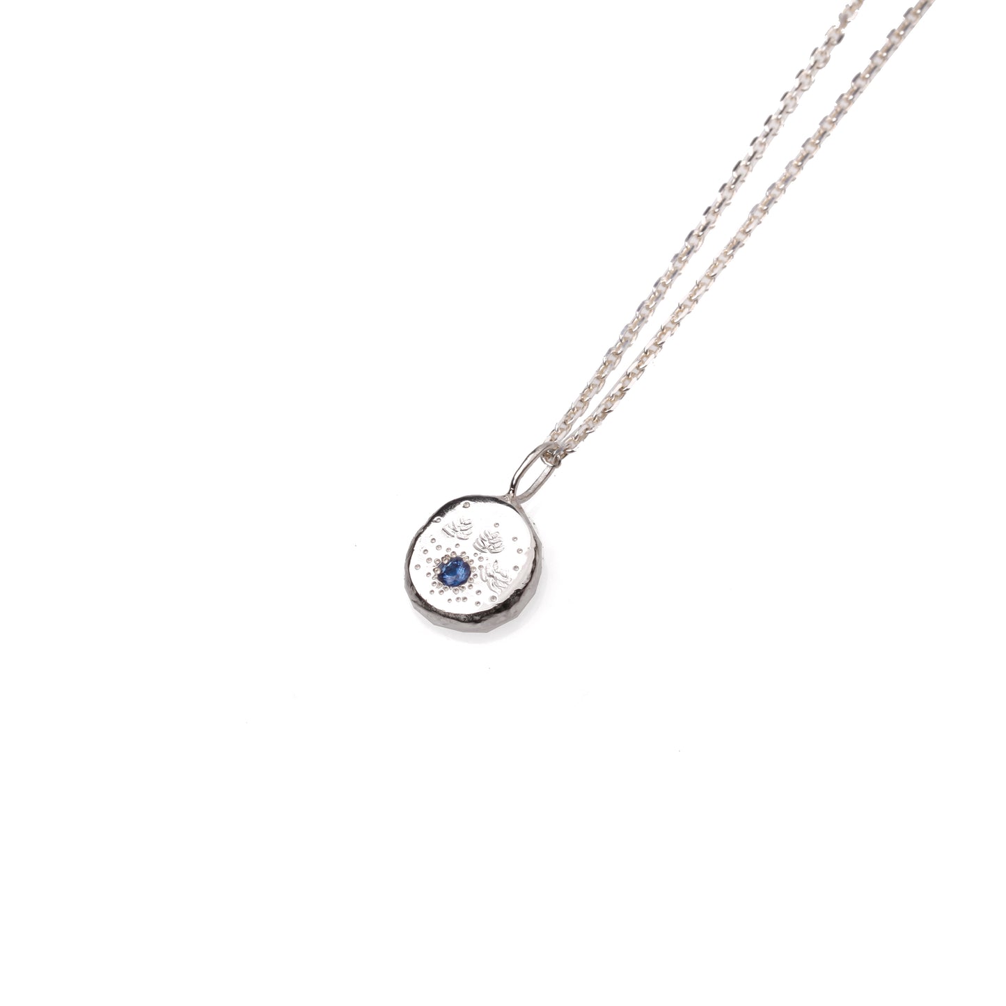 Silver and Sapphire Mini Medallion