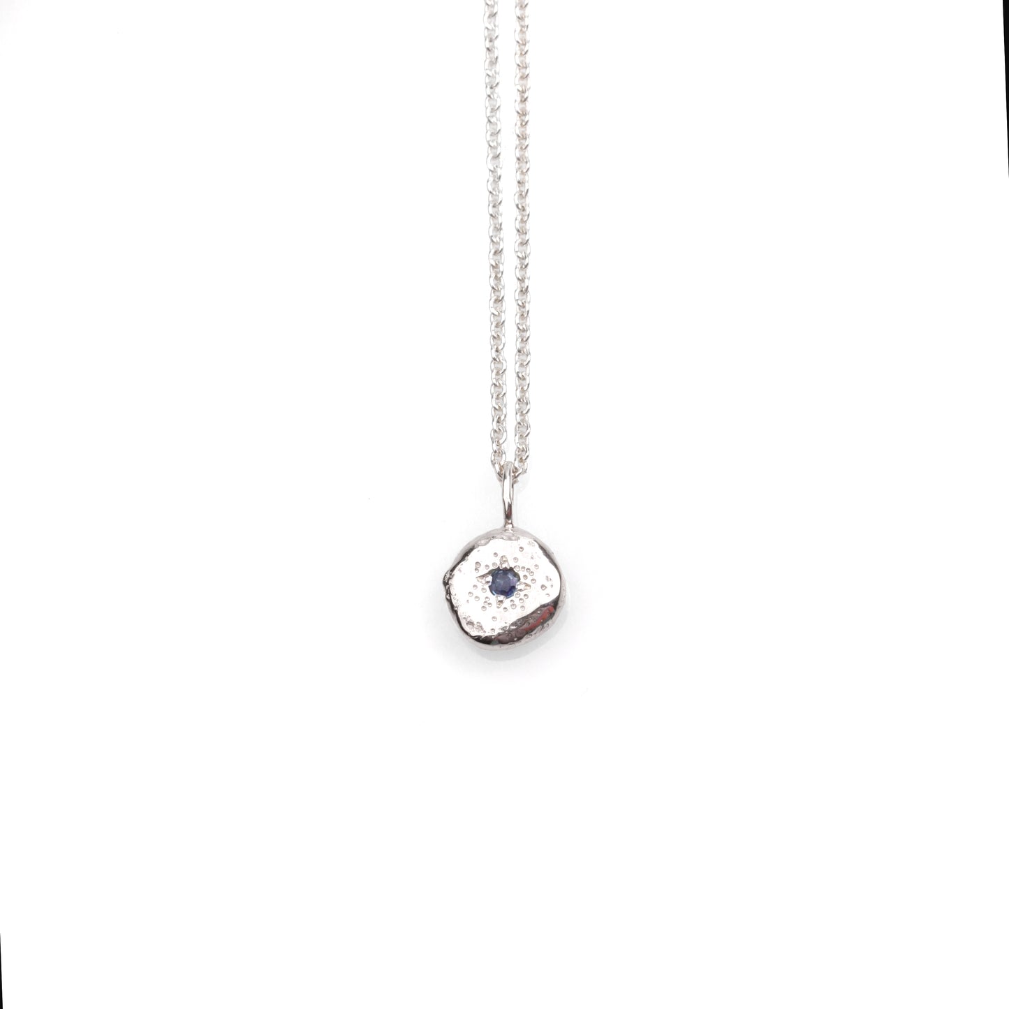 Silver and Sapphire Mini Medallion