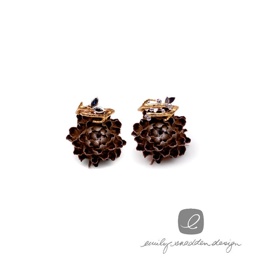 Gold & diamond twig engagement rings