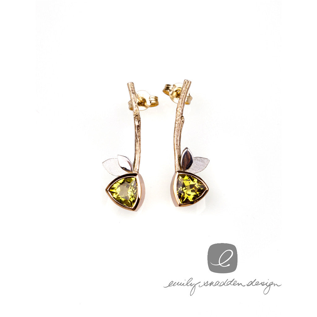 Grossular garnet studs