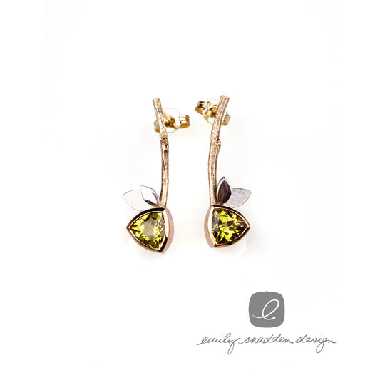 Grossular garnet studs