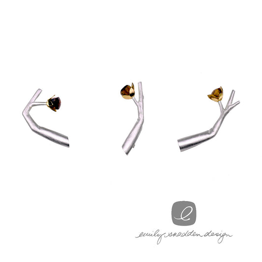 Limb brooches with smokey quartz
